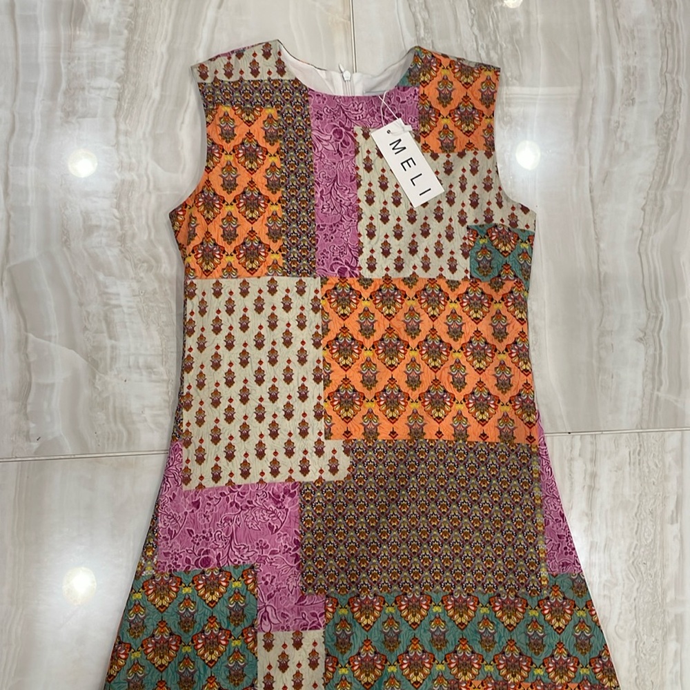 Meli printed crew maxi slip dress!